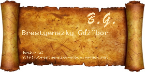 Brestyenszky Gábor névjegykártya